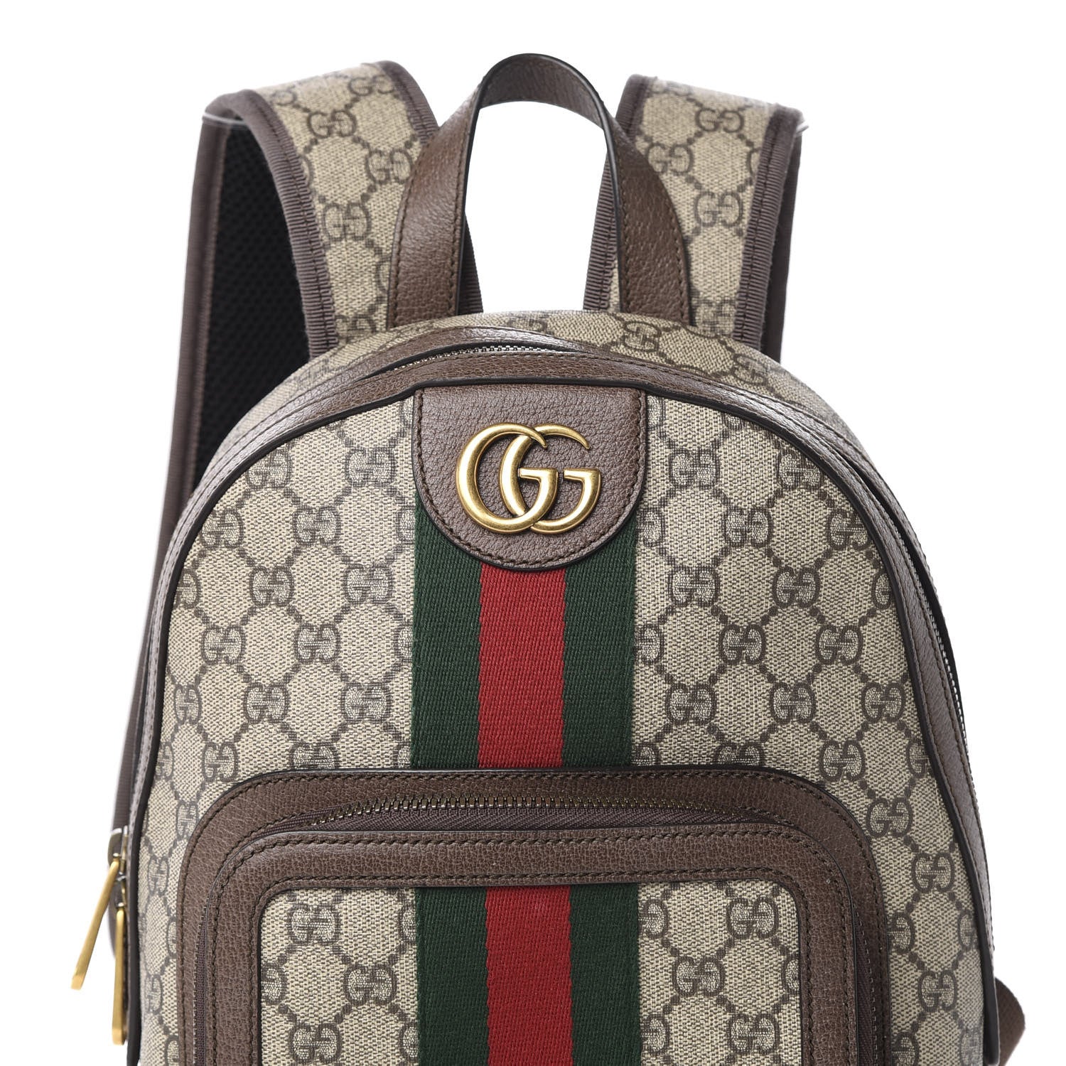 Gucci GG Supreme Monogram Calfskin Web Small Ophidia Day Backpack Beige Ebony New Acero 10 of 10