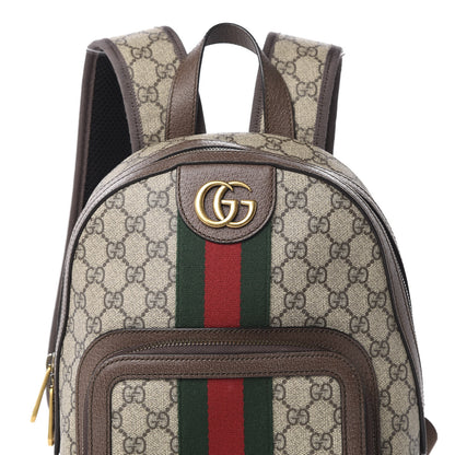 Gucci GG Supreme Monogram Calfskin Web Small Ophidia Day Backpack Beige Ebony New Acero 10 of 10