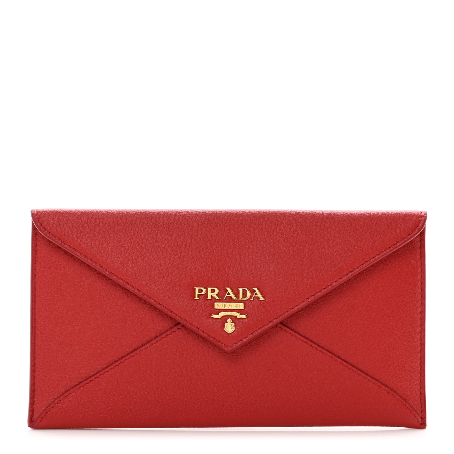 Vitello Grain Envelope Wallet Rosso