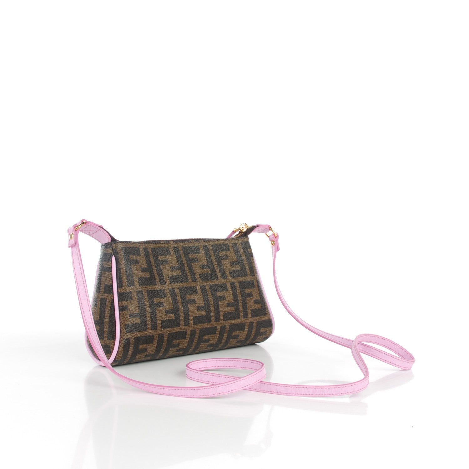 Fendi Zucca Spalmati Mini Pouch Crossbody Tobacco Lavender 3 of 9
