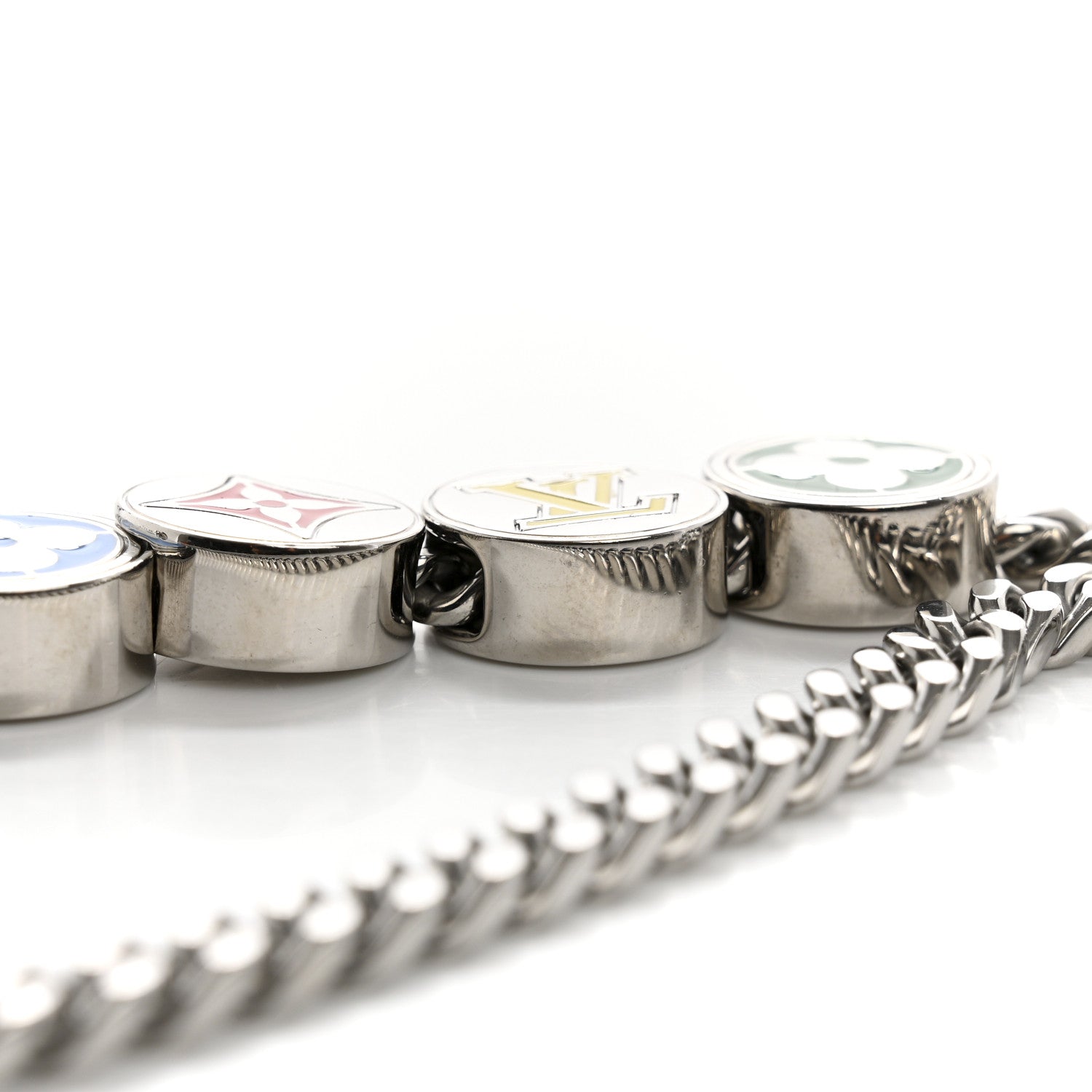 Louis Vuitton Metal Monogram Chain Belt Silver 4 of 4