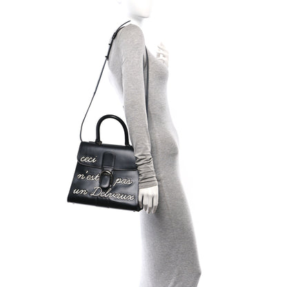 Delvaux Calfskin MM L'Humour Brillant Satchel Black 2 of 11