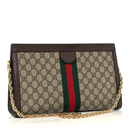 Gucci GG Supreme Monogram Web Medium Ophidia Chain Shoulder Bag Brown 2 of 10