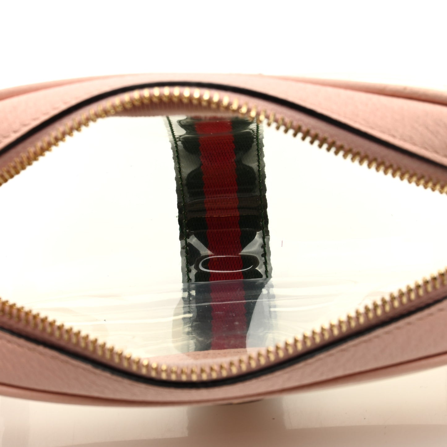 Vinyl Web Mini Ophidia Transparent Shoulder Bag Perfect Pink