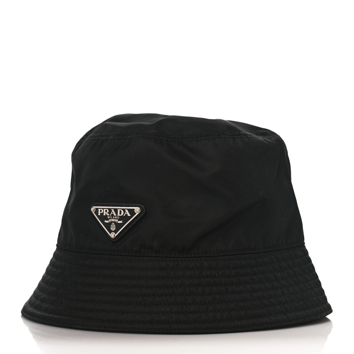 Re-Nylon Metal Triangle Logo Mens Bucket Hat XL Black