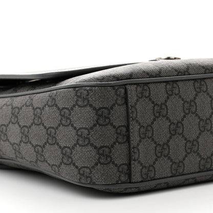 Gucci Tender GG Supreme Monogram Textured Dollar Calfskin Ophidia Messenger Bag Grey Black Graphite Grey 9 of 13
