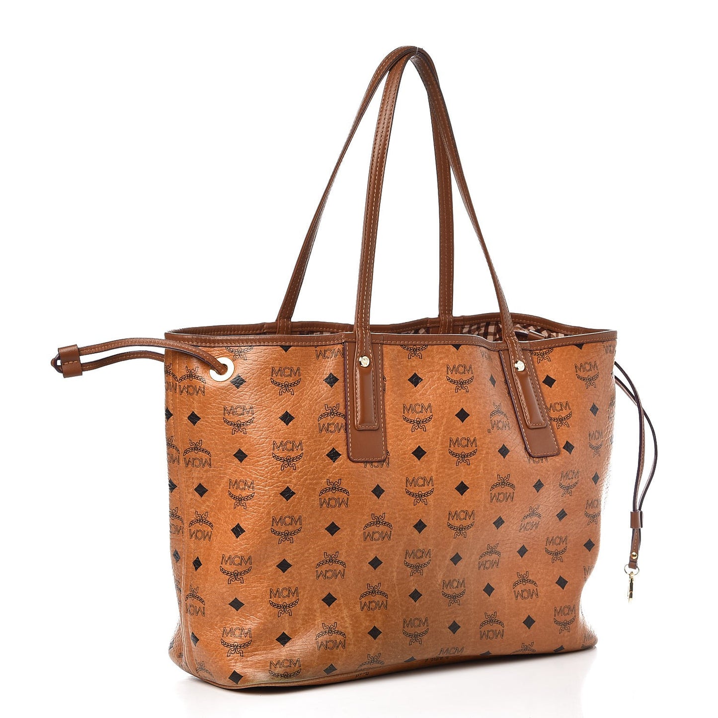Visetos Medium Liz Reversible Shopper Tote Cognac