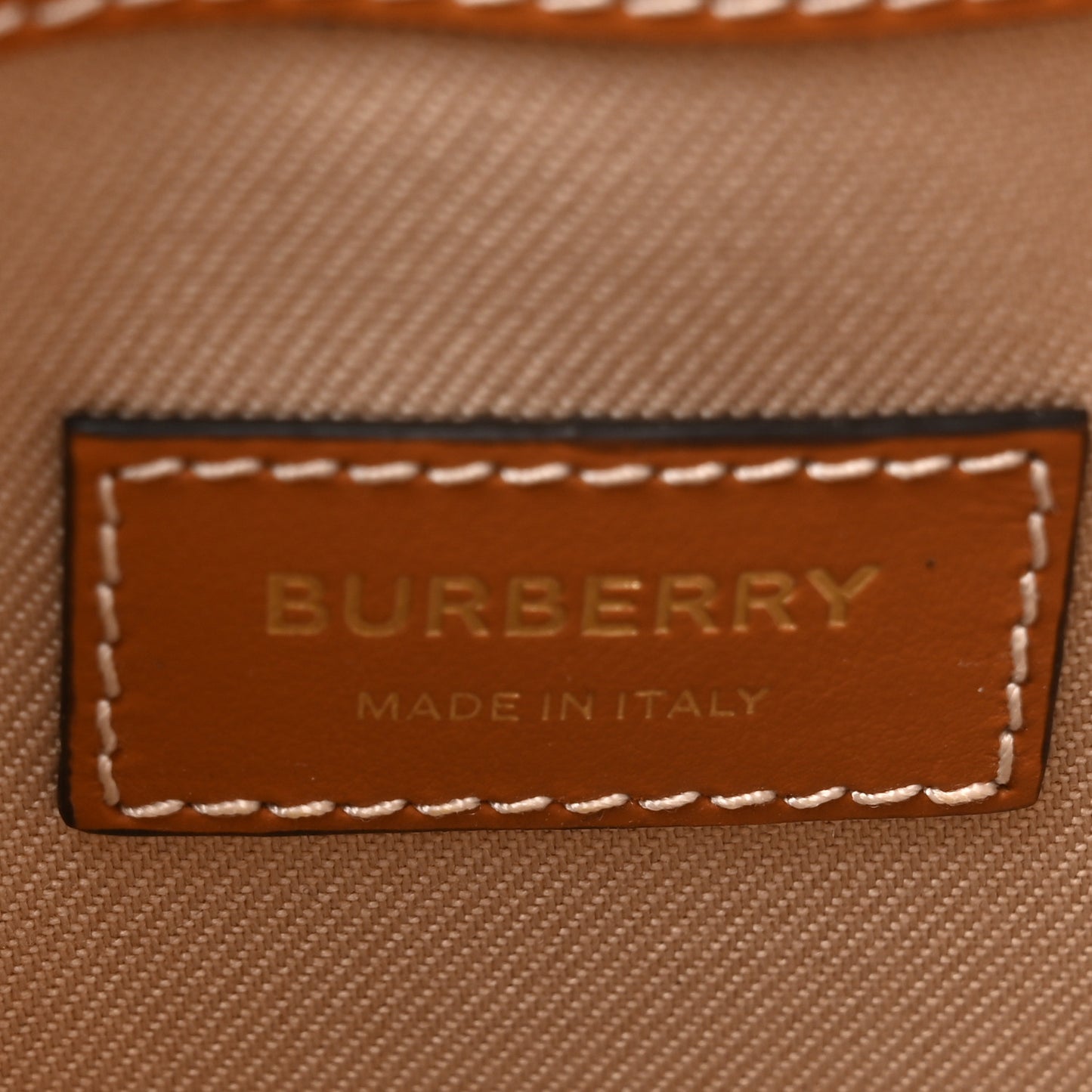 Calfskin Canvas Bucket Bag Natural Russet Brown
