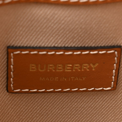 Burberry Calfskin Canvas Bucket Bag Natural Russet Brown 6 of 10