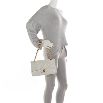 Chanel Caviar Quilted Medium Double Flap White 2 of 14