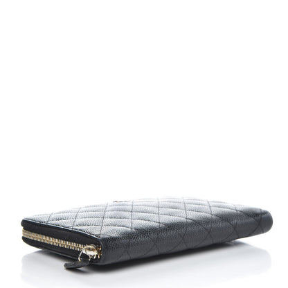 Chanel Caviar Quilted Large Zip Around Organizer Wallet Black 4 of 9