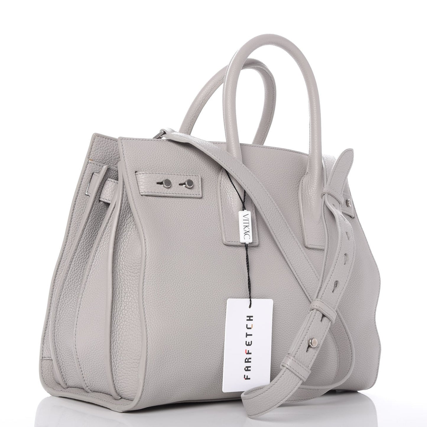 Grained Calfskin Small Supple Sac De Jour Mouse Grey