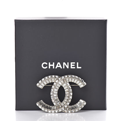 Chanel Baguette Crystal CC Brooch Silver 6 of 6