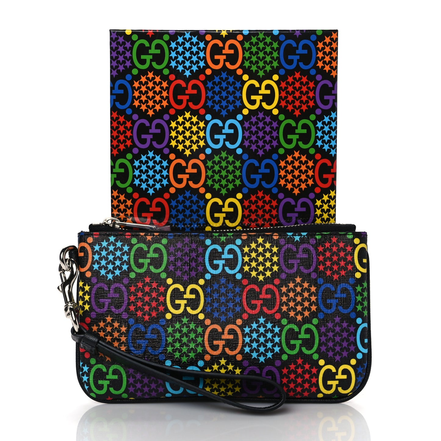 GG Supreme Monogram Psychedelic iPhone Pouch Black