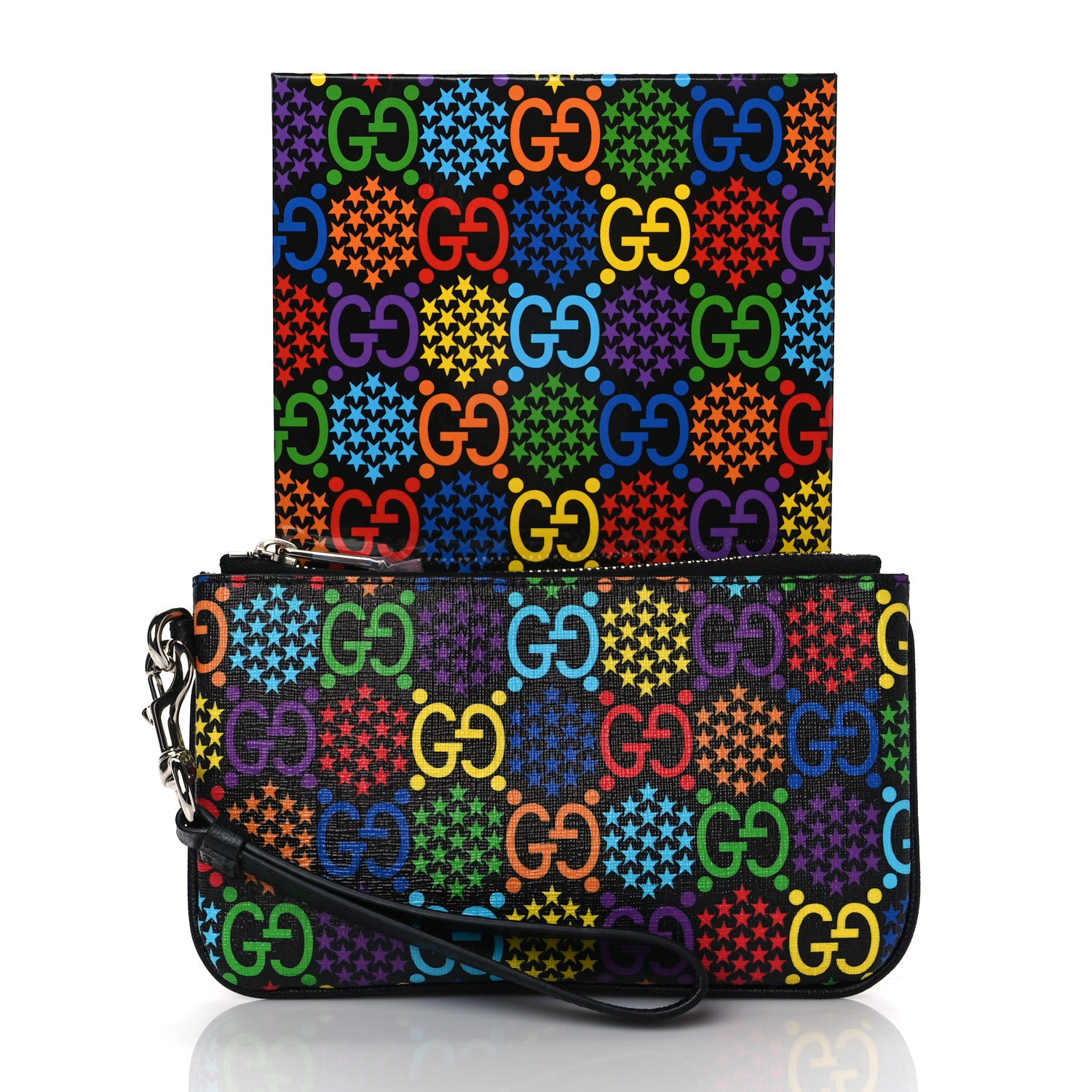 Gucci GG Supreme Monogram Psychedelic iPhone Pouch Black 10 of 10