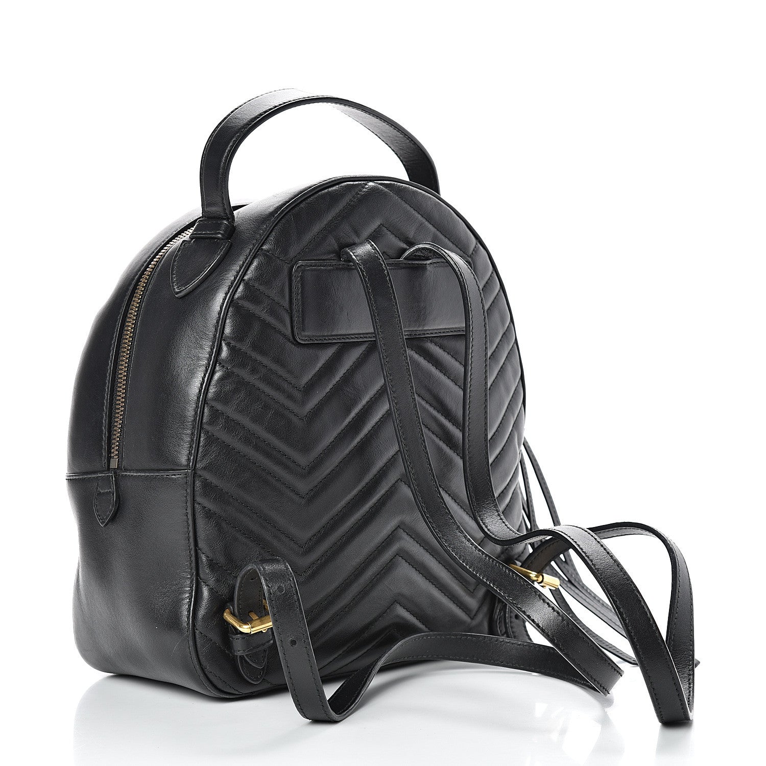 Gucci Calfskin Matelasse GG Marmont Dome Backpack Black 2 of 16