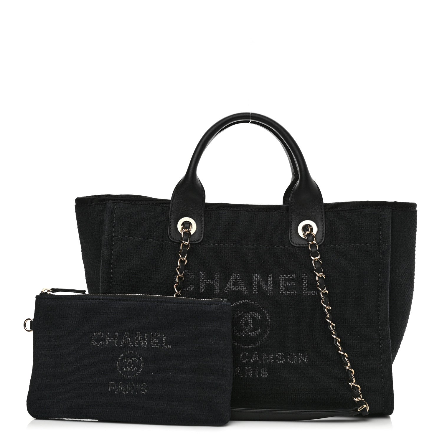 Chanel Mixed Fibers Small Deauville Tote Black 1 of 11