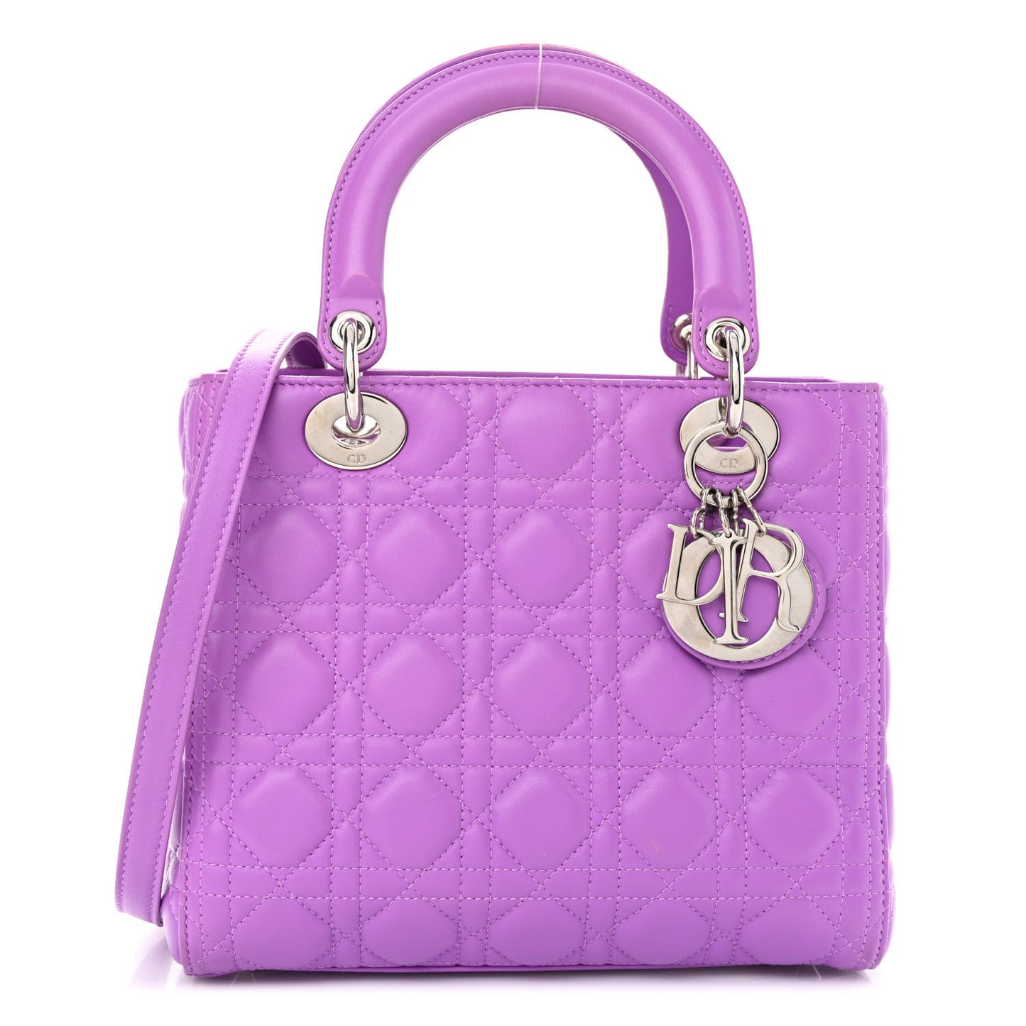 Lambskin Cannage Medium Lady Dior Purple