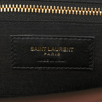Saint Laurent Grain De Poudre Matelasse Chevron Large Monogram Satchel Pale Pink 6 of 11