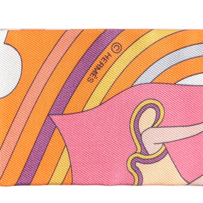 Hermes Silk Carres Volants Twilly Orange Rose Malaba 3 of 4
