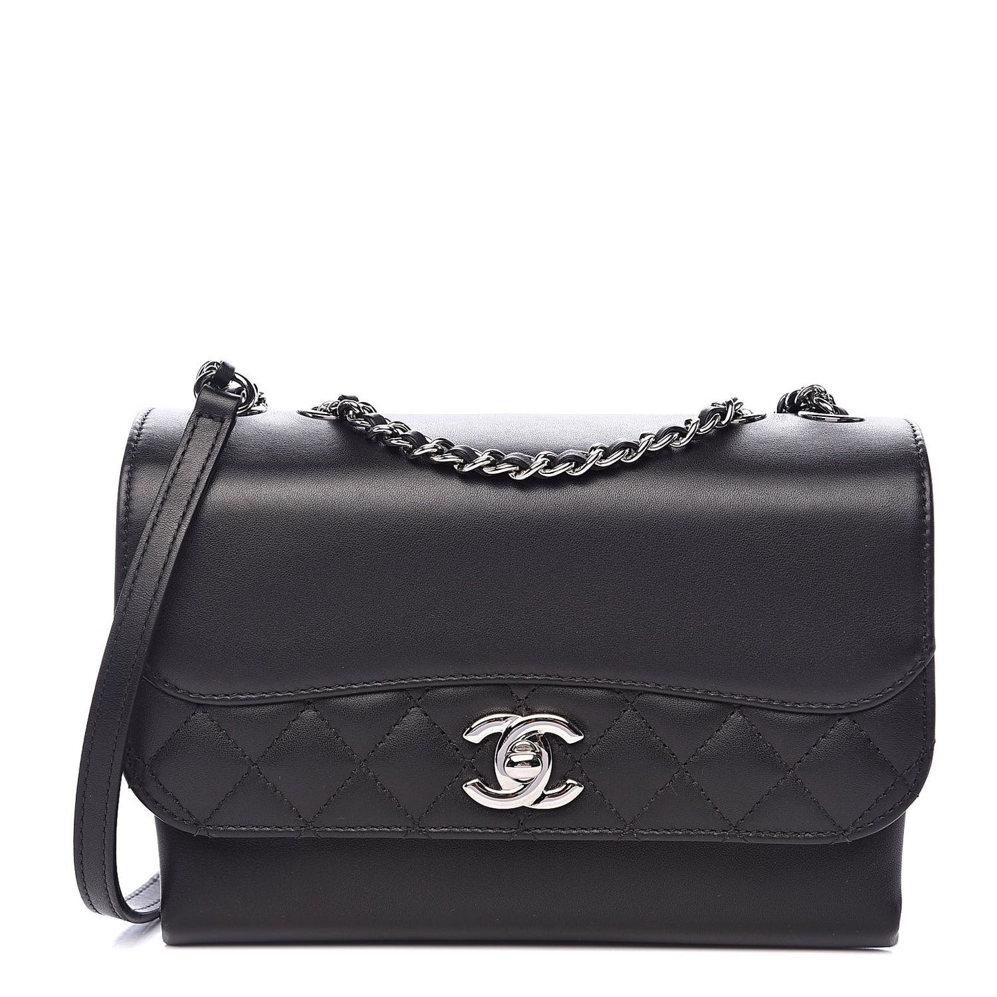 Calfskin Mini Tramezzo Flap Black