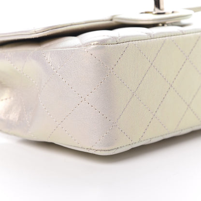 Chanel Iridescent Lambskin Quilted Mini Rectangular Flap Ivory 9 of 11