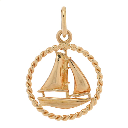 Tiffany 18K Yellow Gold Sailboat Twist Charm 1 of 3