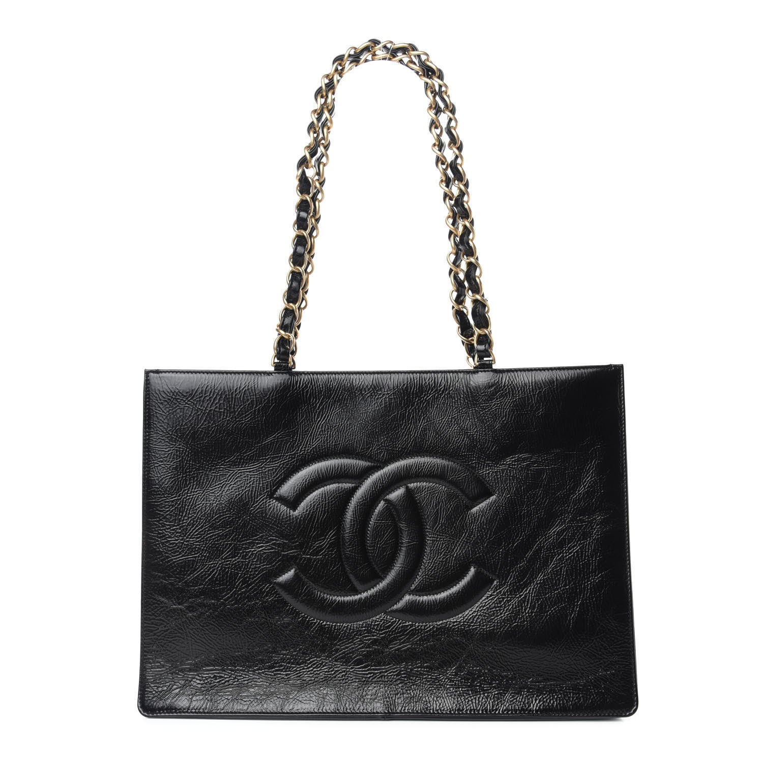 Chanel Shiny Aged Calfskin Shopping Bag Black 1 of 11