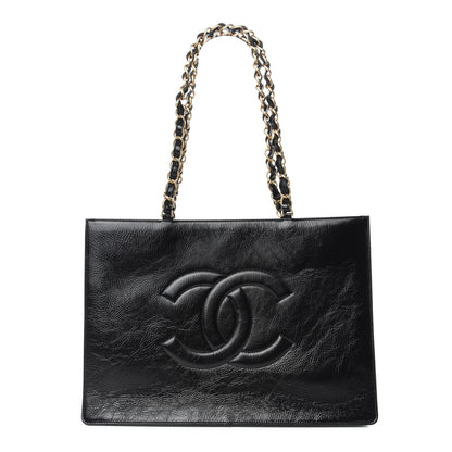 Chanel Shiny Aged Calfskin Shopping Bag Black 1 of 11