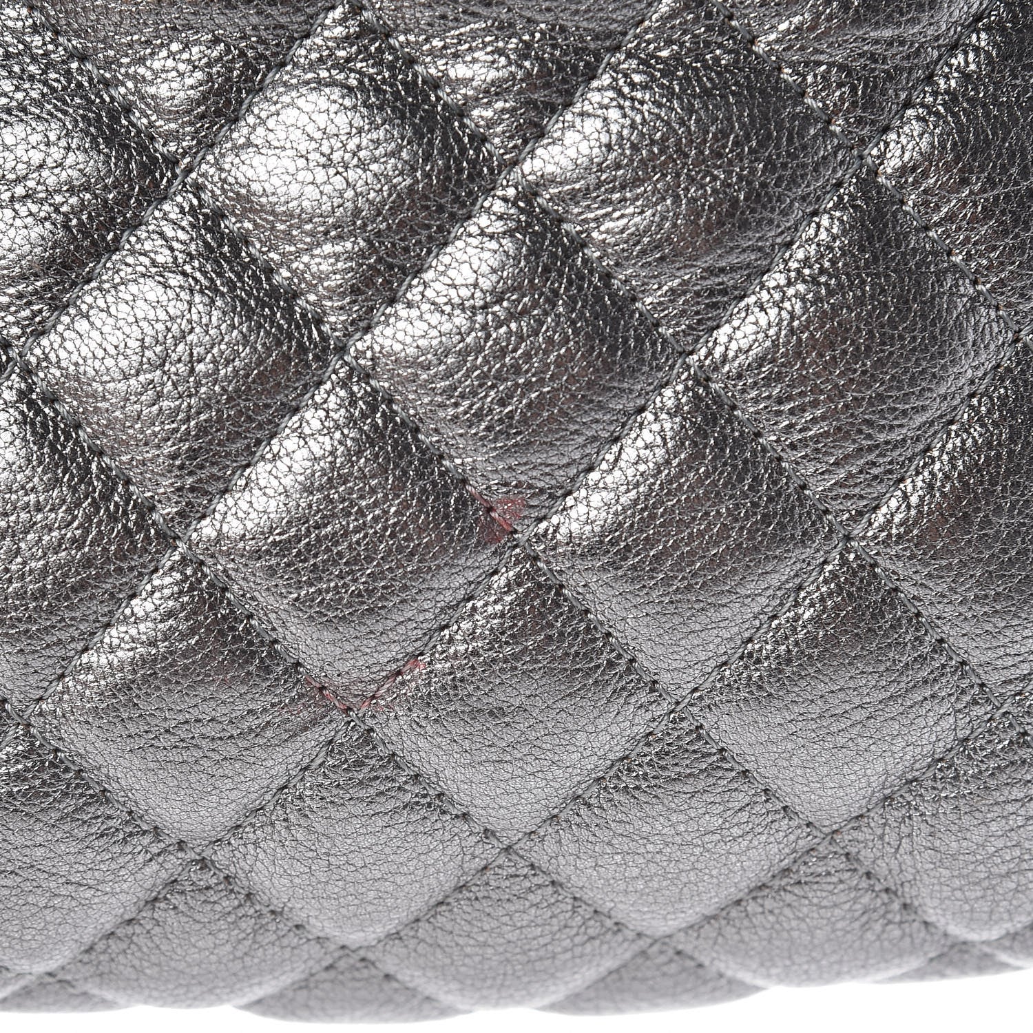 Chanel Metallic Goatskin Quilted Banane Waist Bag Fanny Pack Silver 11 of 12