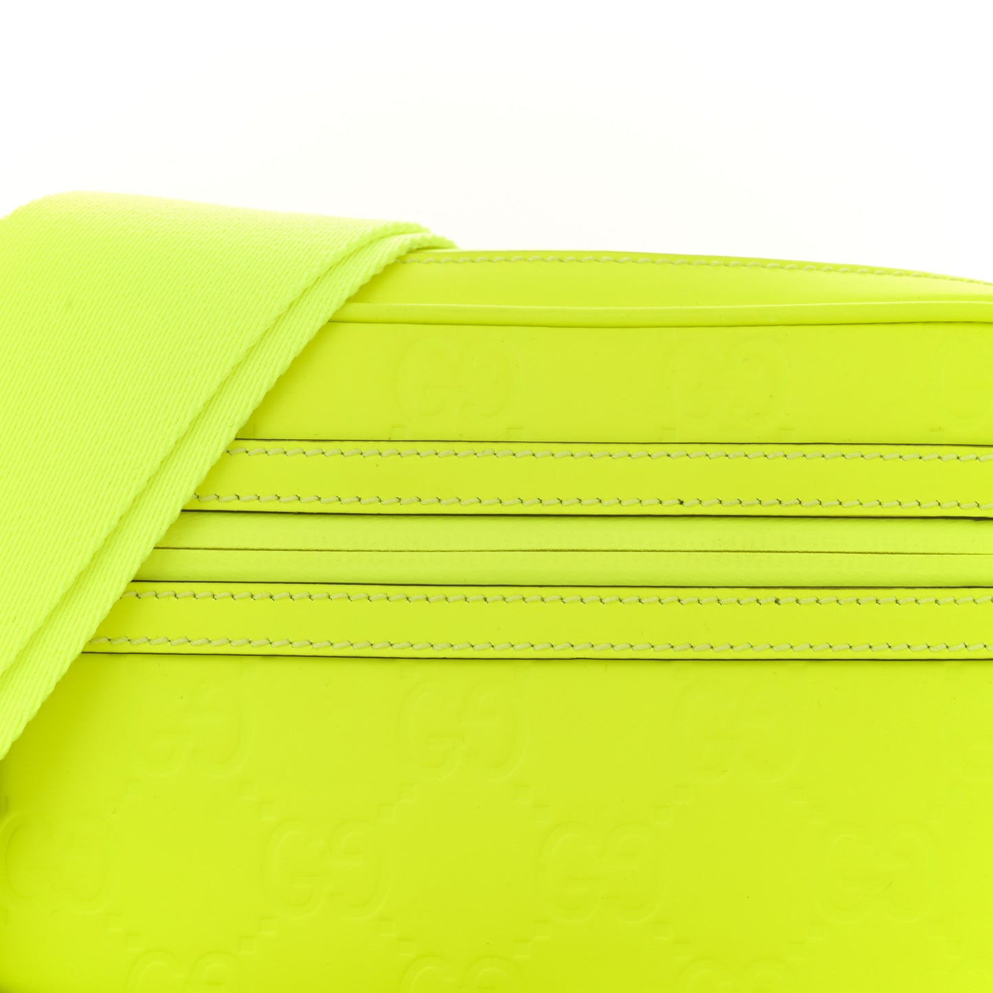 Rubber Effect Monogram GG Crossbody Bag Fluorescent Yellow