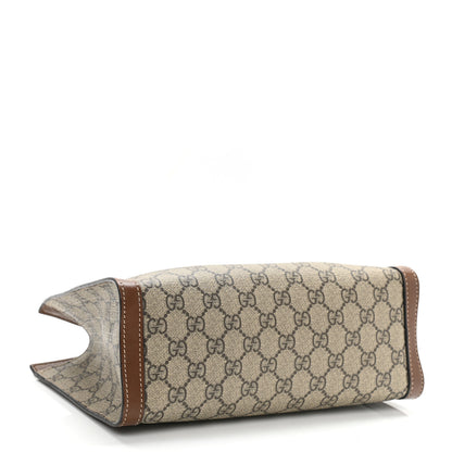 Gucci GG Supreme Monogram Calfskin Small Padlock Tote Beige Ebony Tuscany 5 of 11