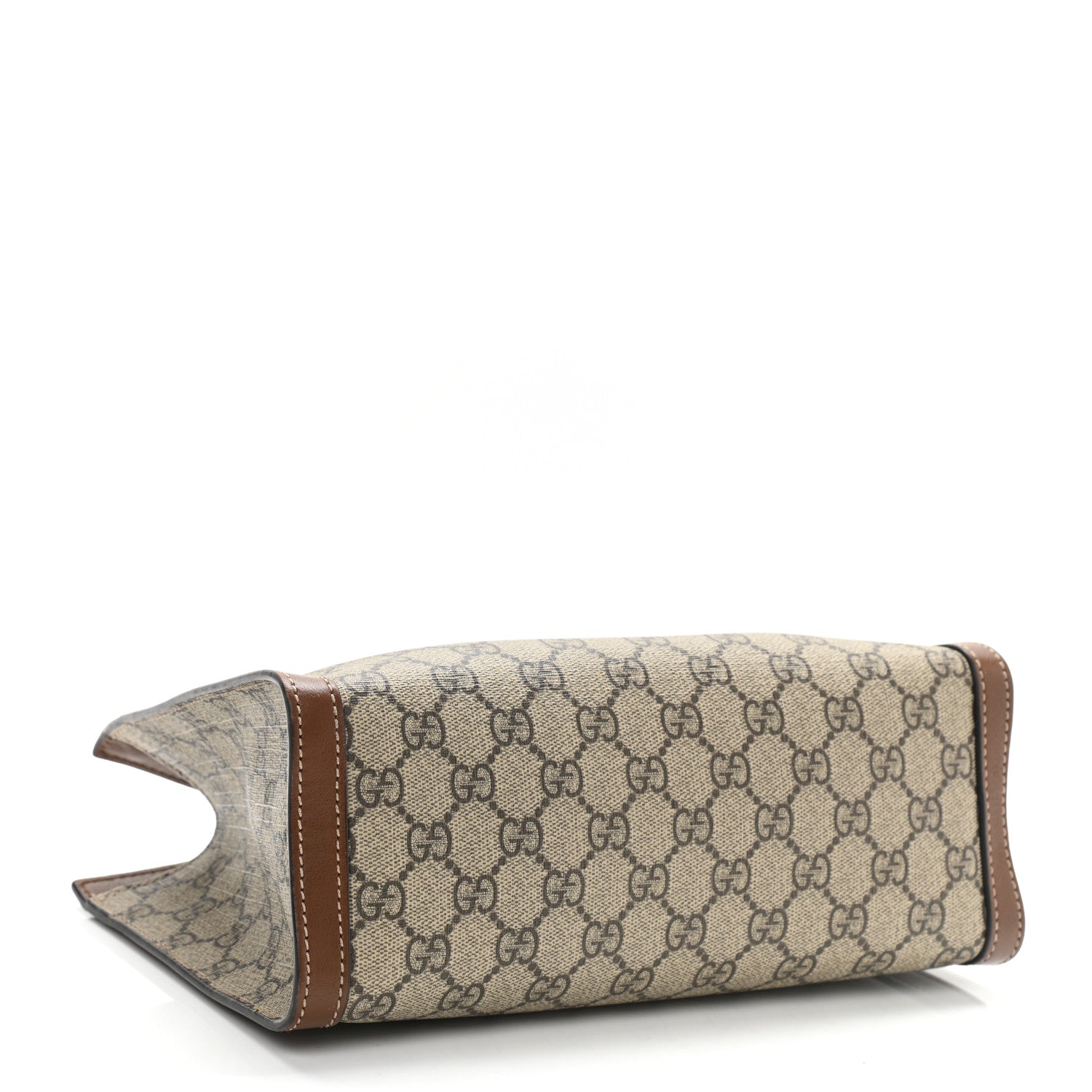 Gucci GG Supreme Monogram Calfskin Small Padlock Tote Beige Ebony Tuscany 5 of 11