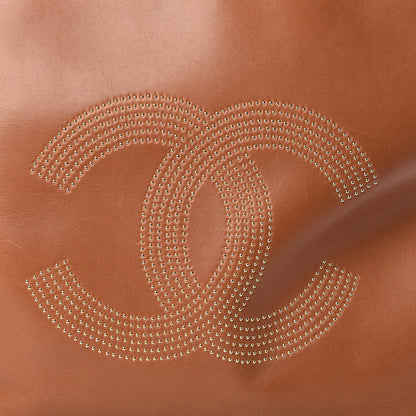 Chanel Lambskin Studded CC Tote Brown 9 of 13