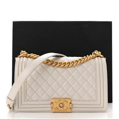 Chanel Iridescent Caviar Quilted Medium Boy Flap White 11 of 11