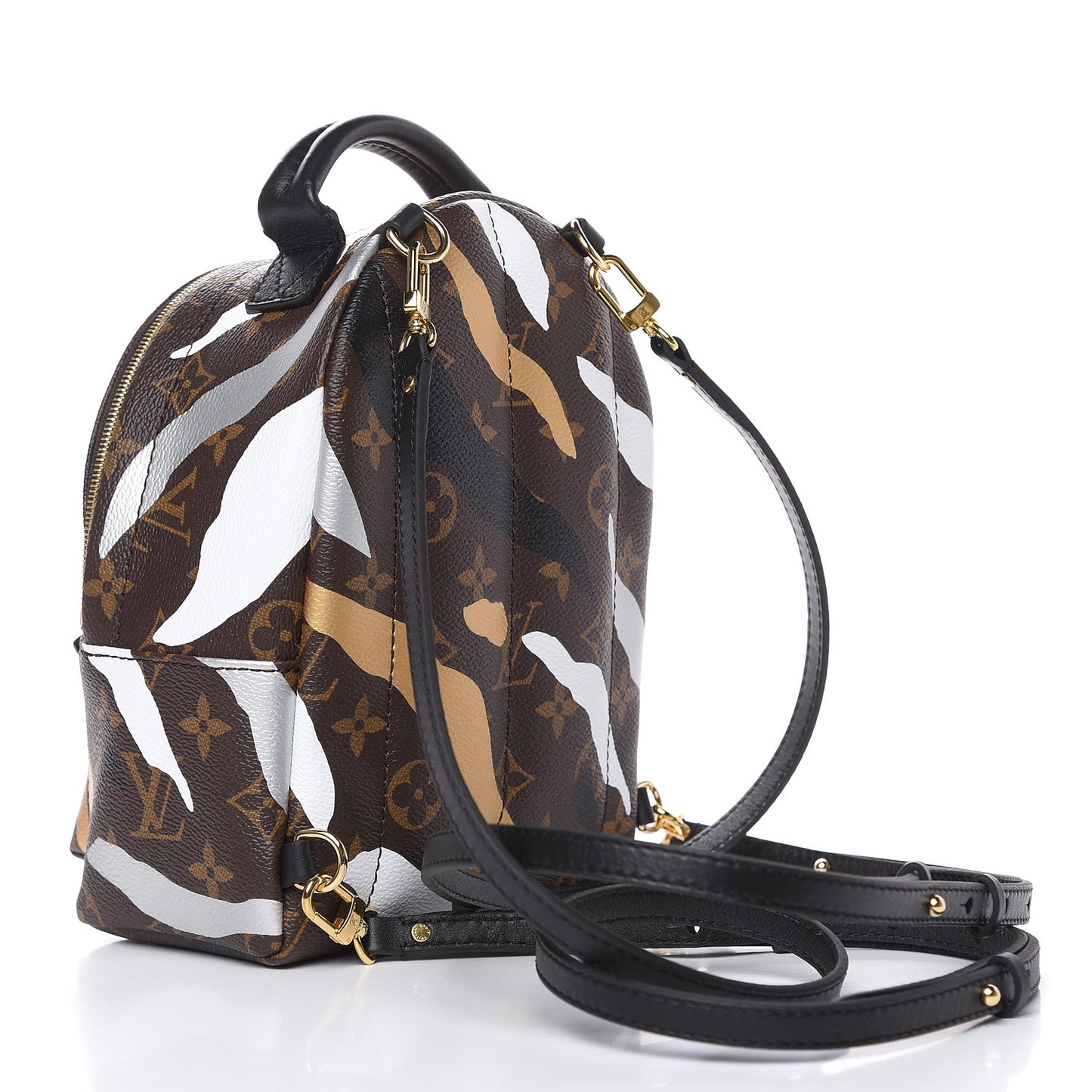 X LOL Monogram Palm Springs Backpack Mini Gold Silver