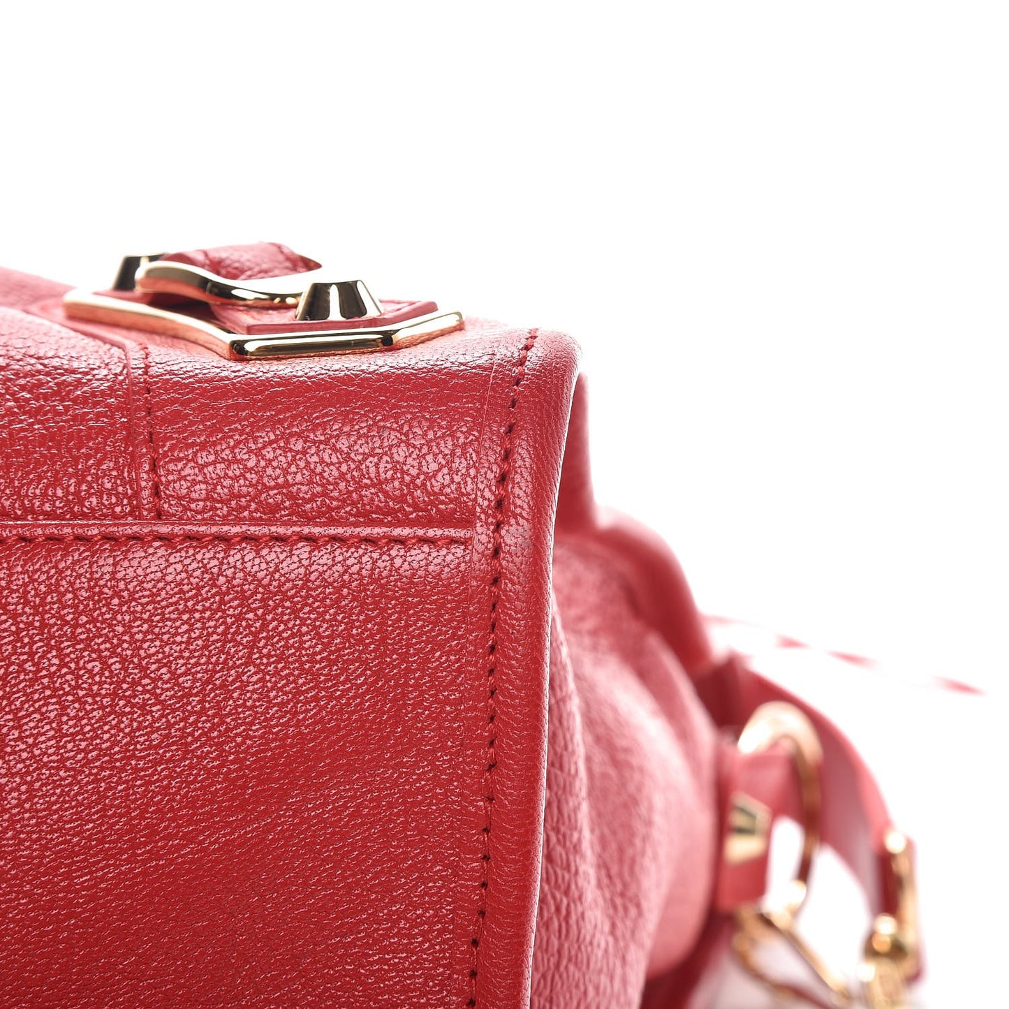 Chevre Gold Metallic Edge Hardware City Rouge Grenade