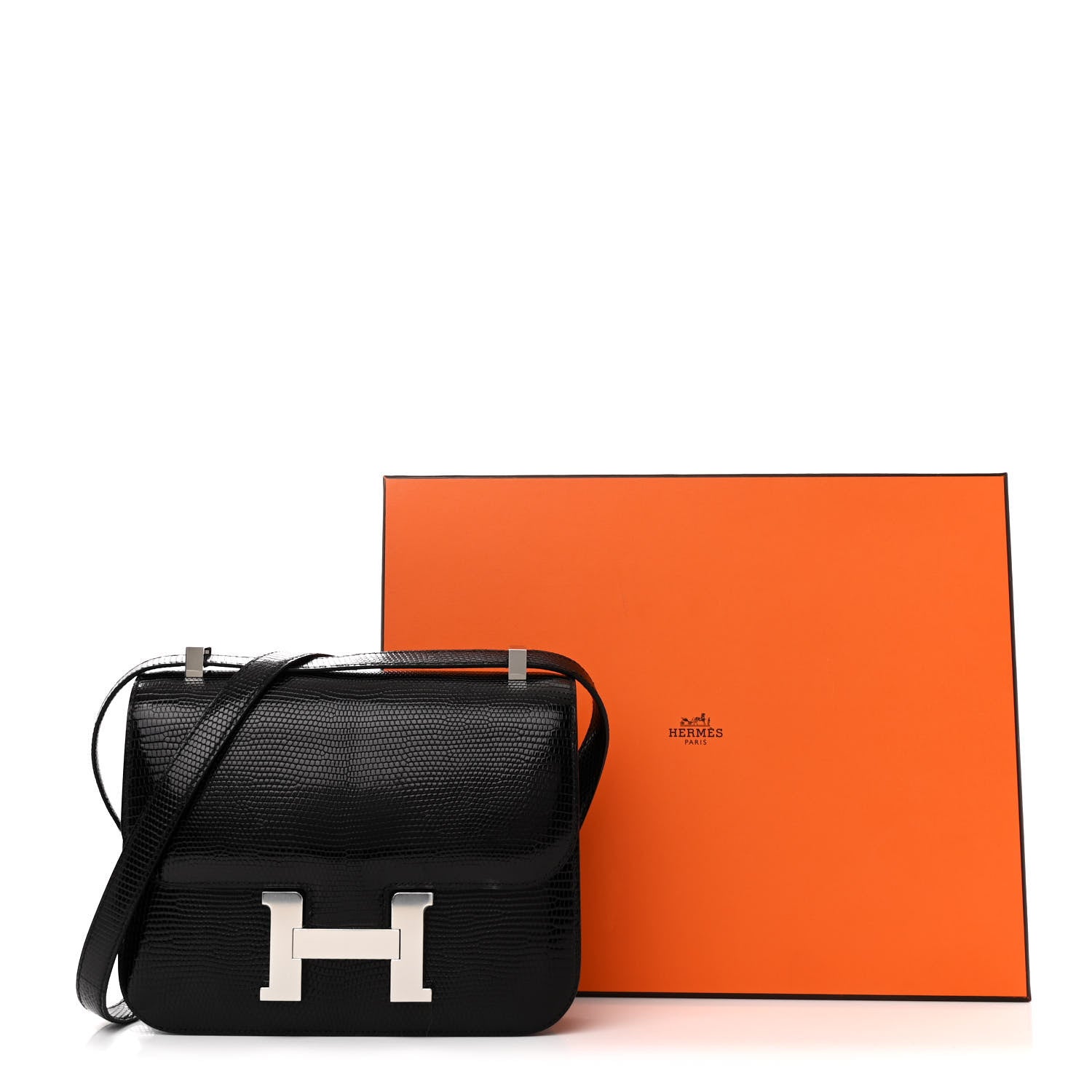 Hermes Lizard Constance 1-24 Black 14 of 14