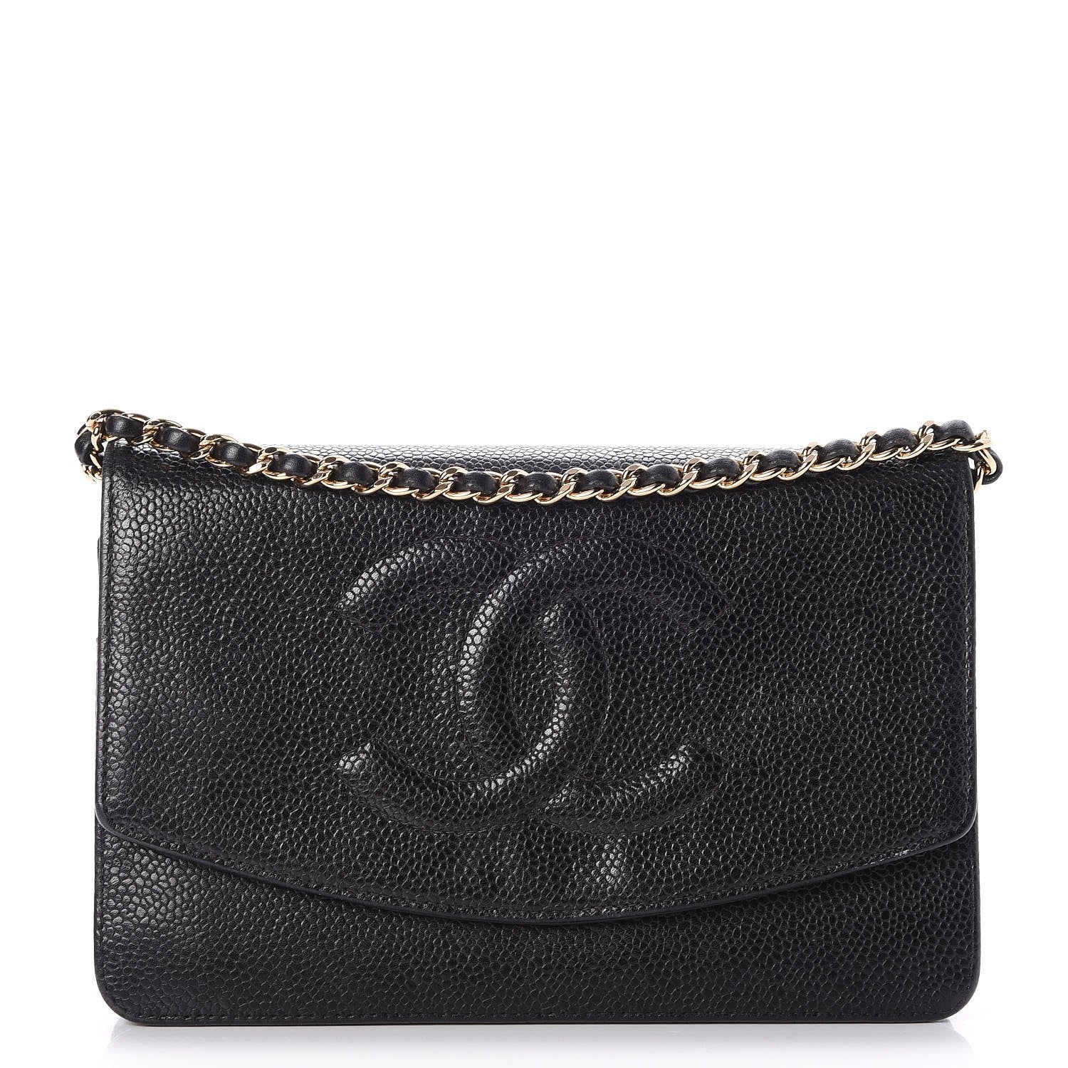 Chanel Caviar Timeless CC Wallet On Chain WOC Black 1 of 9