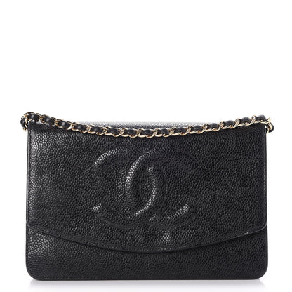 Chanel Caviar Timeless CC Wallet On Chain WOC Black 1 of 9