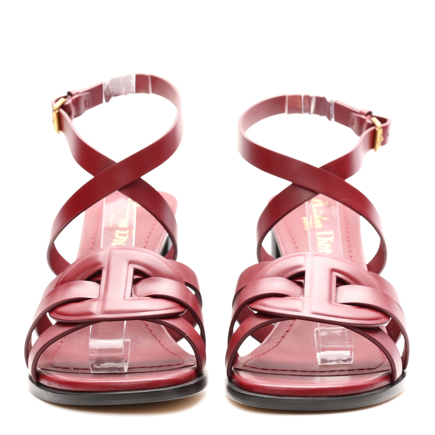 Calfskin D-Club Sandal Pumps 37.5 Ruby Red