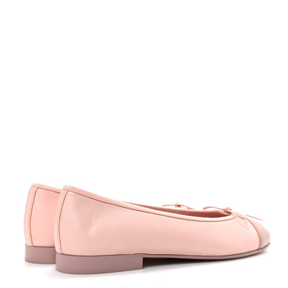 Chanel Lambskin Cap Toe CC Ballerina Flats 37.5 Light Pink Dark Pink 4 of 8