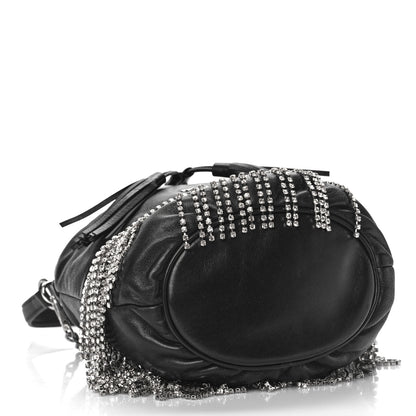 Miu Miu Nappa Crystal Fringe Bucket Bag Black 4 of 9