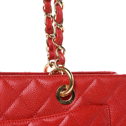 Chanel Caviar Quilted Grand Shopping Tote GST Red 12 of 19