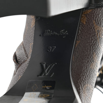 Louis Vuitton Patent Calfskin Monogram Star Trail Ankle Boots 37 Black 6 of 8