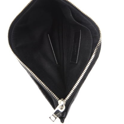 Saint Laurent Grain De Poudre Chevron Monogram Bill Pouch Black 5 of 8