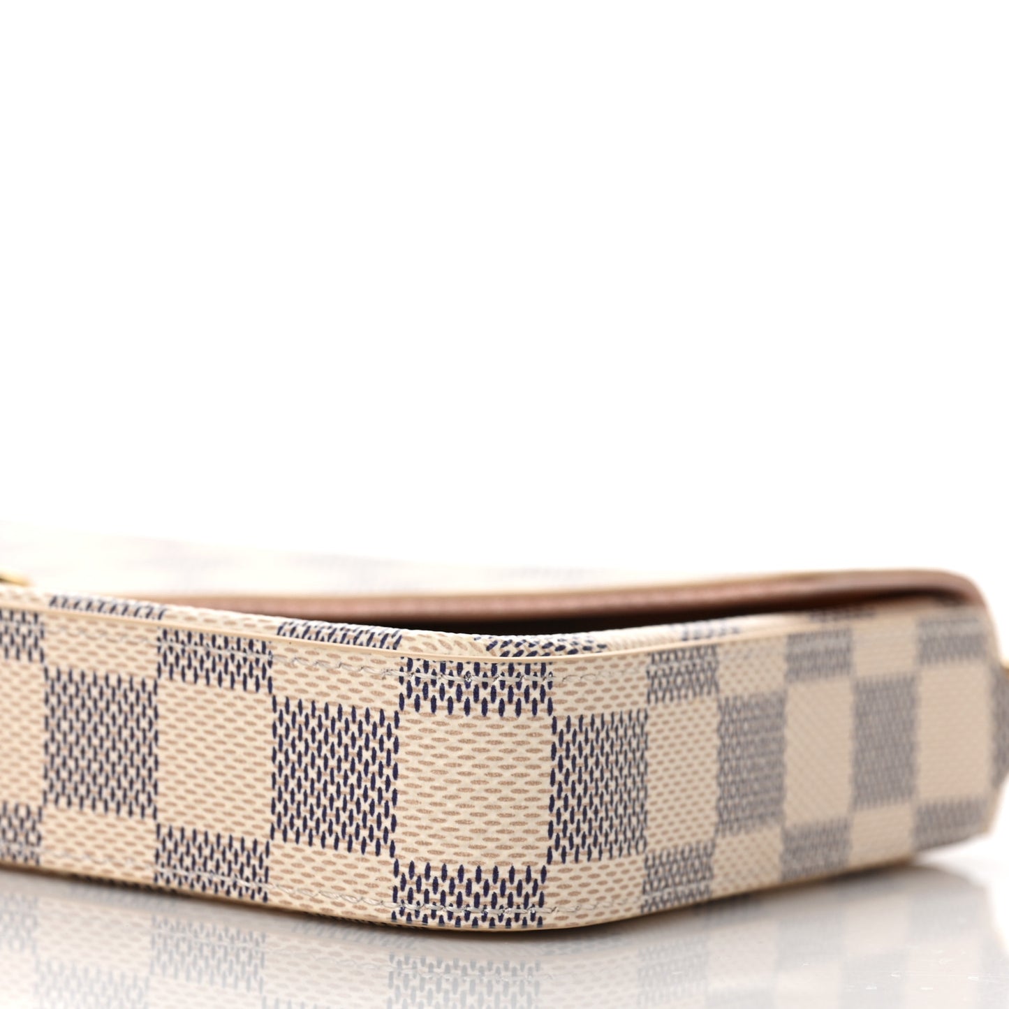 Damier Azur Pochette Felicie Chain Wallet Rose Ballerine