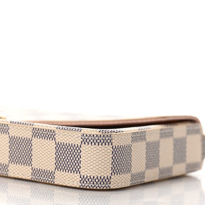Louis Vuitton Damier Azur Pochette Felicie Chain Wallet Rose Ballerine 9 of 10