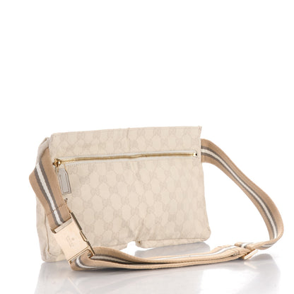 Gucci GG Monogram Web Double Pocket Belt Bag White 3 of 9