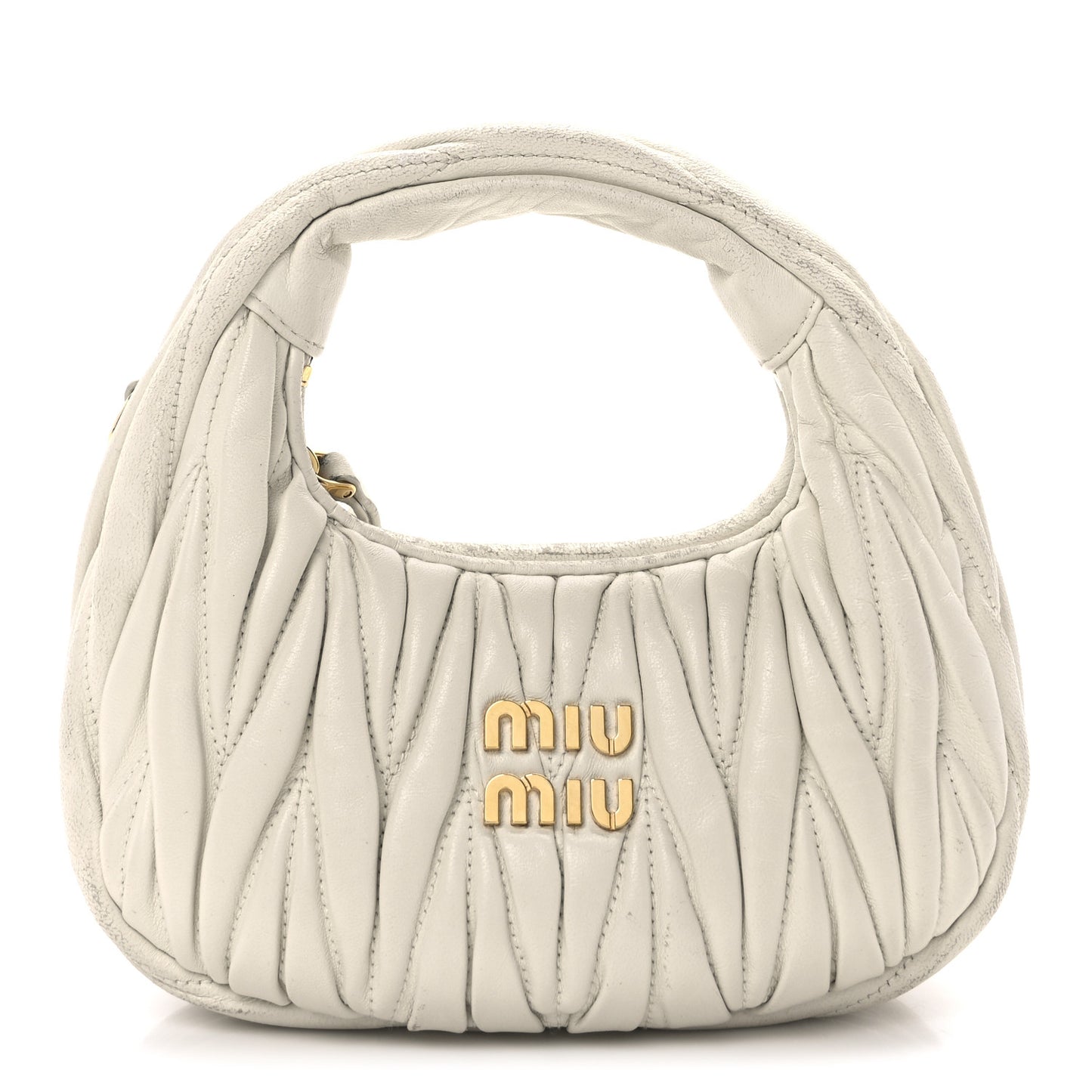 Nappa Matelasse Mini Wander Hobo White